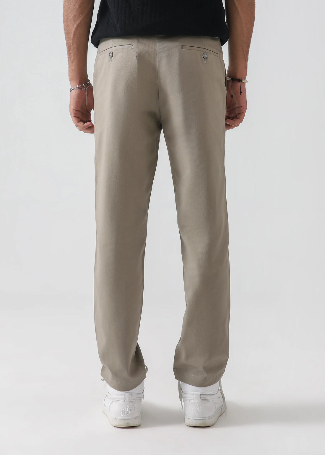 Greyish Brown Regular Fit Pant